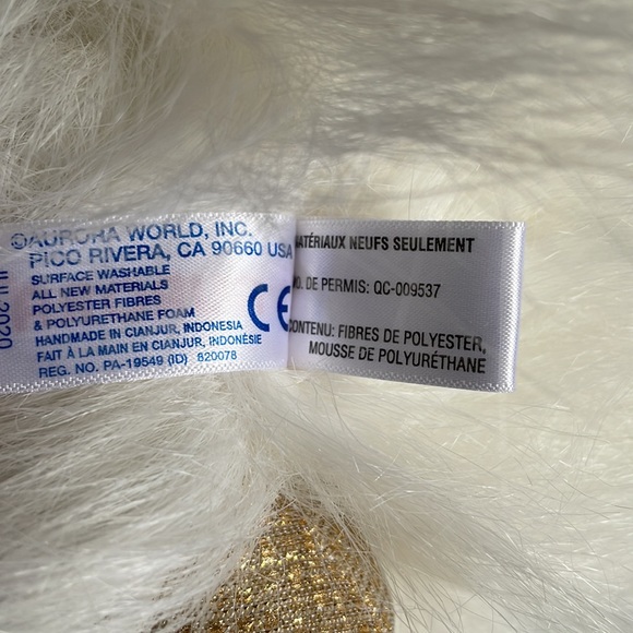 Aurora mountain goat long fur sequined horn plush stuffed animal toy - Picture 7 of 9